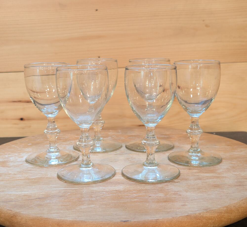 Set of 6 Vintage Libbey “Georgian” Wine Glasses – Mid-Century Stemware